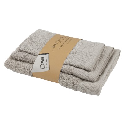 0834 Σετ Πετσέτες 3Τμχ Best  Grey  Das Home