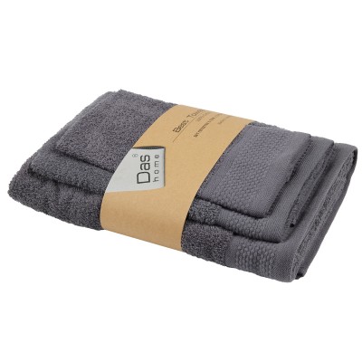 0835 Σετ Πετσέτες 3Τμχ Best  Dark Grey  Das Home