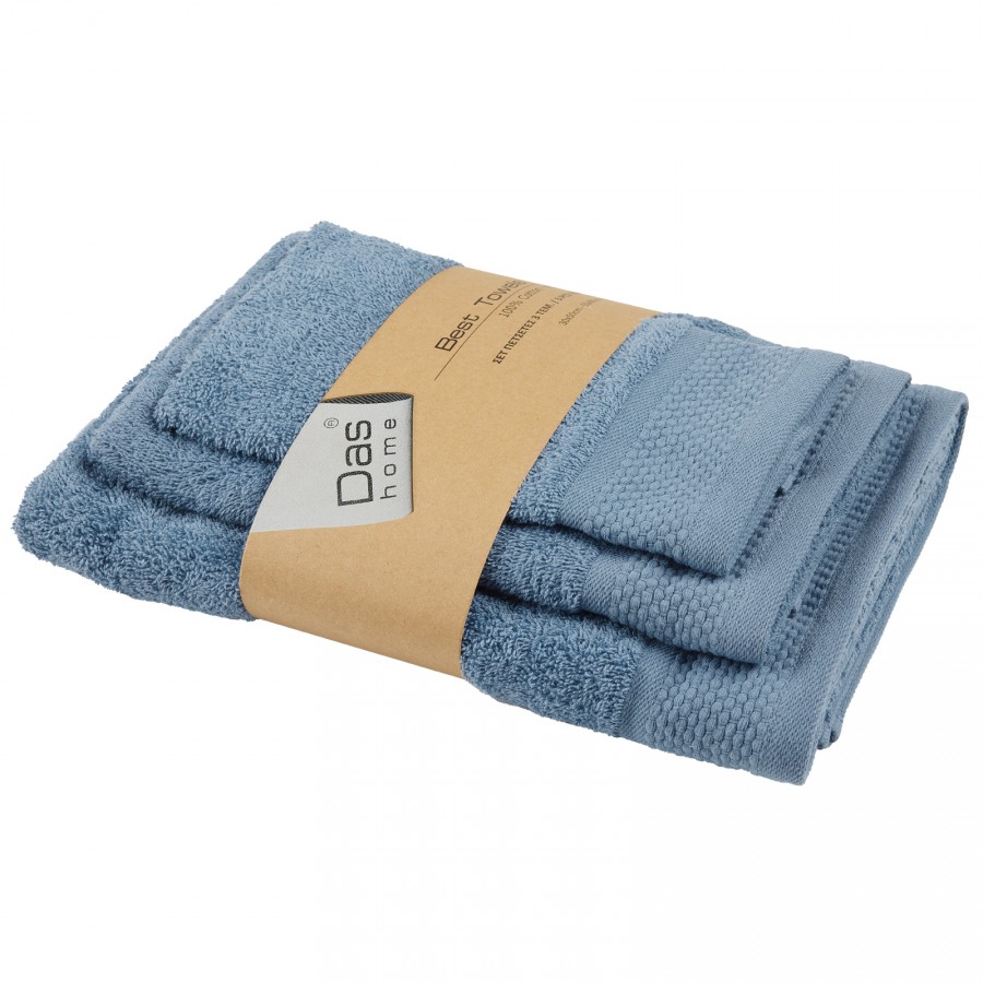0837 Σετ Πετσέτες 3Τμχ Best  Blue  Das Home