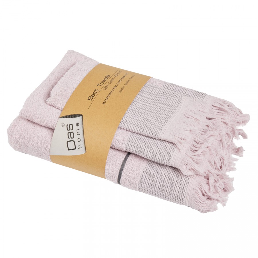 0838 Σετ Πετσέτες 3Τμχ Best  Lilac  Das Home
