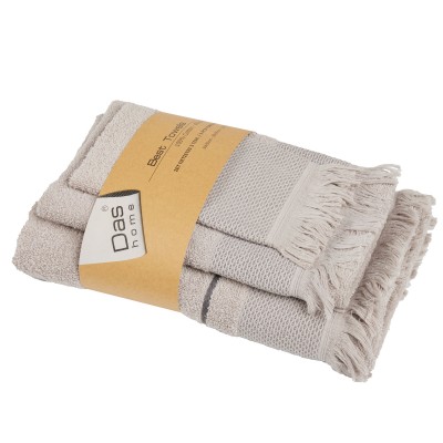 0841 Σετ Πετσέτες 3Τμχ Best  Grey  Das Home