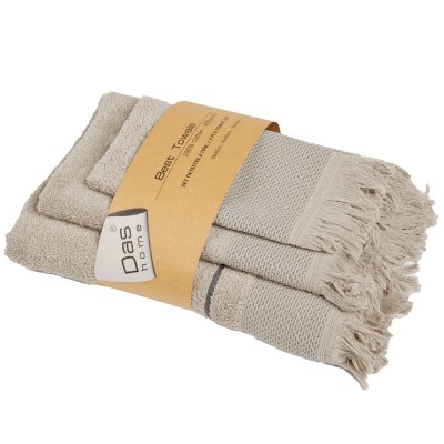 0842 Σετ Πετσέτες 3Τμχ Best  Taupe  Das Home