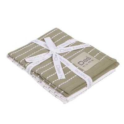 0822 Σετ Ποτηρόπανα 2Τμχ  Green/White 30X50 Das Home