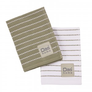 0822 Σετ Ποτηρόπανα 2Τμχ  Green/White 30X50 Das Home