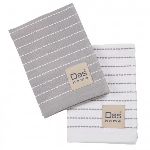 0824 Σετ Ποτηρόπανα 2Τμχ  Grey/White 30X50 Das Home