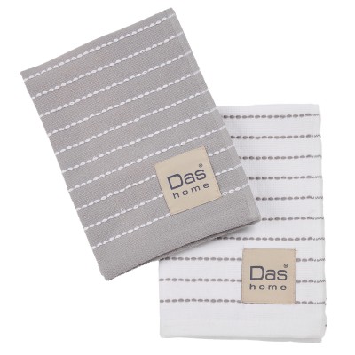 0824 Σετ Ποτηρόπανα 2Τμχ  Grey/White 30X50 Das Home