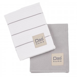 0829 Σετ Ποτηρόπανα 2Τμχ  White/Grey 30X50 Das Home
