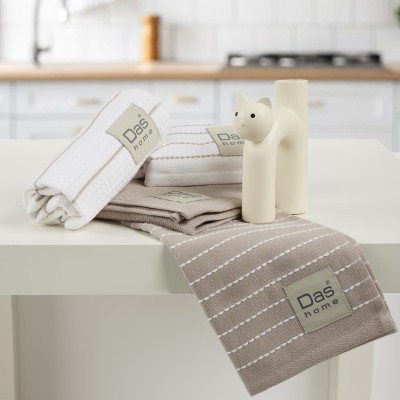 0830 Σετ Ποτηρόπανα 2Τμχ  White/Taupe 30X50 Das Home