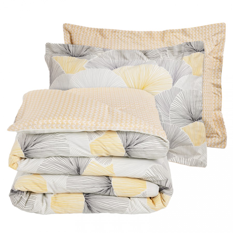9685 Σετ Σεντόνια Happy King Size Grey/Ochre 260X280 Das Home