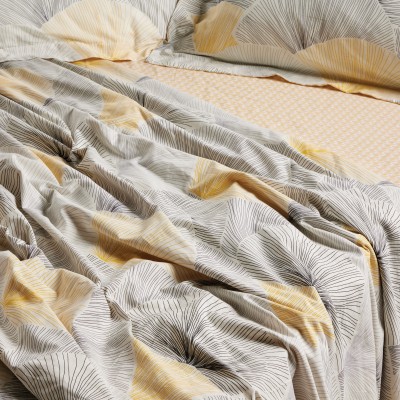 9685 Σετ Σεντόνια Υπέρδιπλα Happy  Grey/Ochre 240X260 Das Home