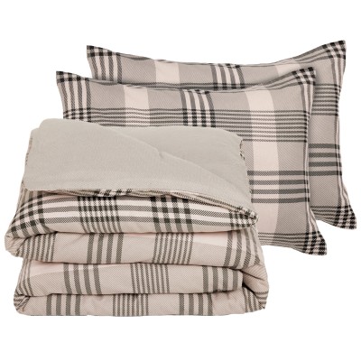 9679 Σετ Σεντόνια Υπέρδιπλα Happy Flannel  Olive/Beige 230X260 Das Home