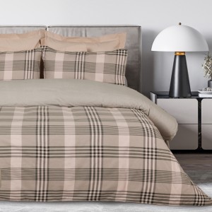 9679 Σετ Σεντόνια Υπέρδιπλα Happy Flannel  Olive/Beige 230X260 Das Home