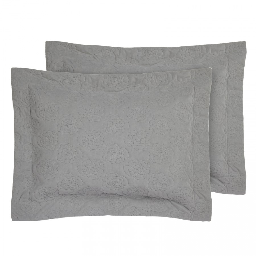 0287 Ζεύγος Μαξιλαροθήκες Happy  Grey 50X70+8 Das Home