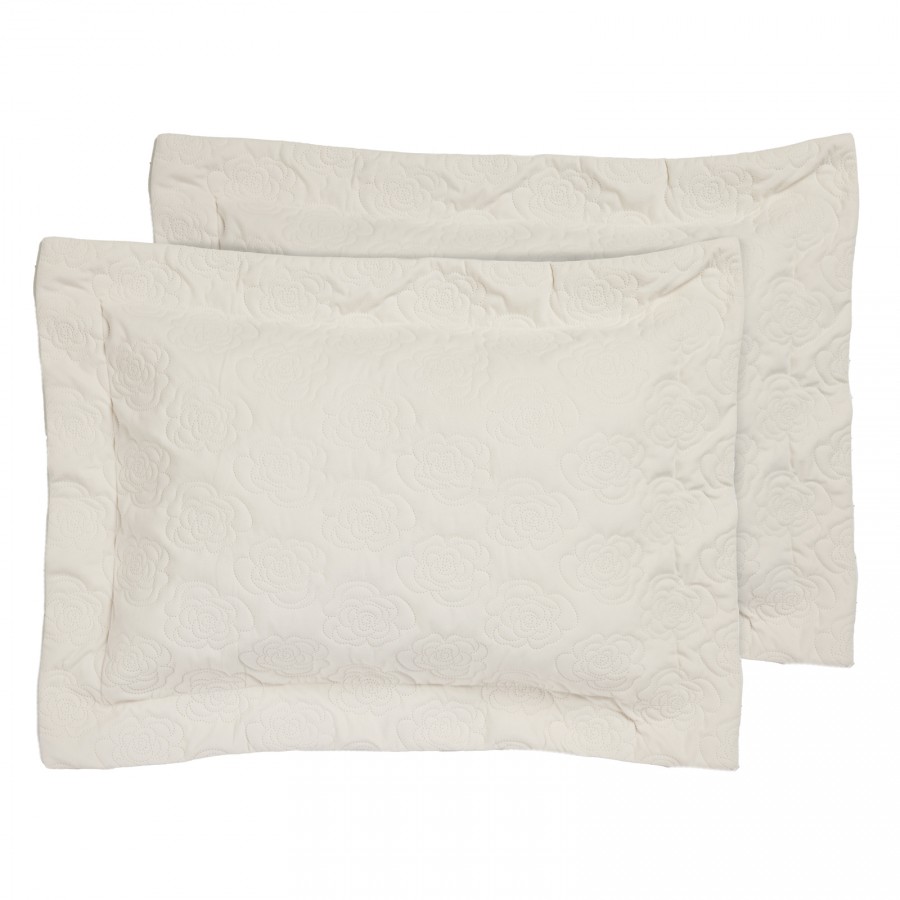 0288 Ζεύγος Μαξιλαροθήκες Happy  White 50X70+8 Das Home