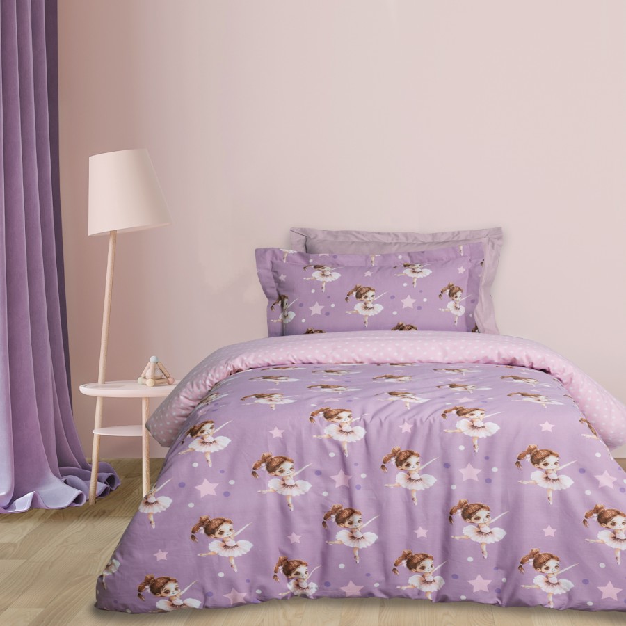 4972 Σετ Σεντόνια Μονά Kid  Pink/Purple 170X260 Das Home