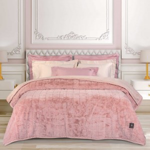 3499 Κουβέρτα Υπέρδιπλη Faux Fur-Flannel  Salmon 220X240 Greenwich Polo Club