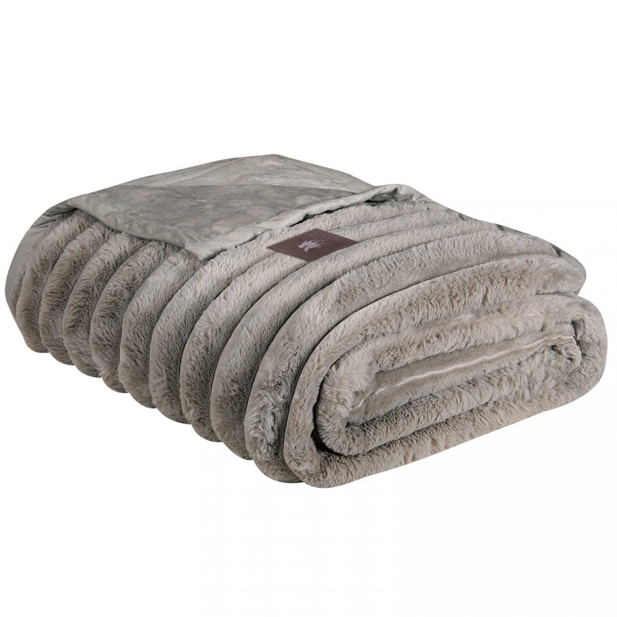 3831 Κουβέρτα Υπέρδιπλη Faux Fur-Flannel  Taupe 220X240 Greenwich Polo Club