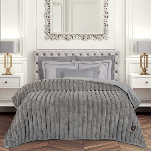 3831 Κουβέρτα Υπέρδιπλη Faux Fur-Flannel  Taupe 220X240 Greenwich Polo Club
