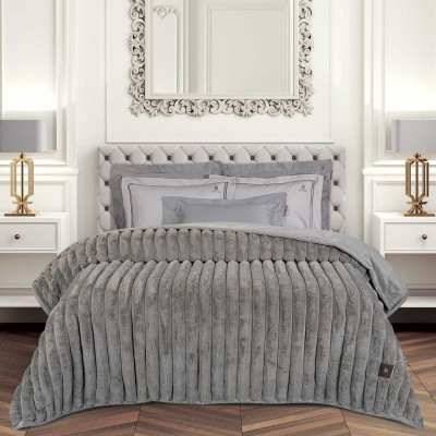 3831 Κουβέρτα Υπέρδιπλη Faux Fur-Flannel  Taupe 220X240 Greenwich Polo Club