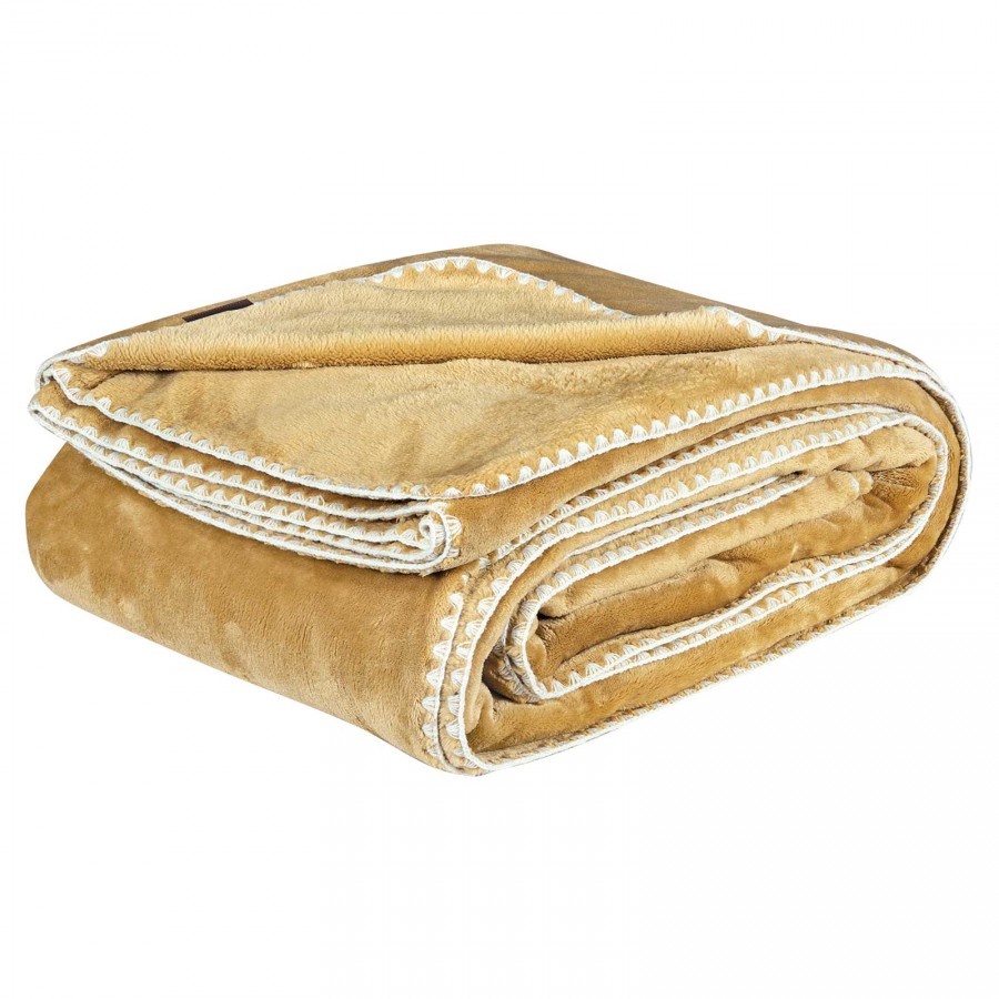 4441 Κουβέρτα Fleece 170X240  Ochre 170X240 Greenwich Polo Club