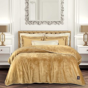 4441 Κουβέρτα Fleece 170X240  Ochre 170X240 Greenwich Polo Club