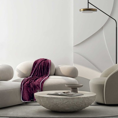 4440 Κουβέρτα Fleece   Bordeaux 130X170 Greenwich Polo Club