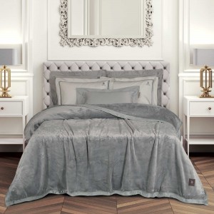 3971 Κουβέρτα Velour King Size Grey 240X250 Greenwich Polo Club