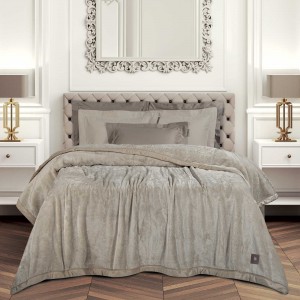 3972 Κουβέρτα Velour King Size Taupe 240X250 Greenwich Polo Club