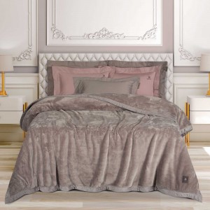 3973 Κουβέρτα Velour King Size Dusty Lilac 240X250 Greenwich Polo Club