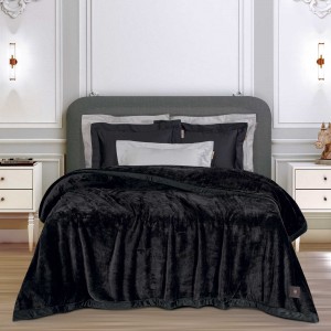 3975 Κουβέρτα Velour King Size Black 240X250 Greenwich Polo Club