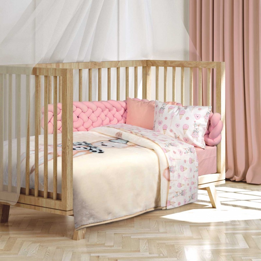 8859 Κουβέρτα Velour  Baby Κούνιας Cream 110X140 Greenwich Polo Club