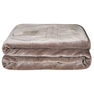 3497 Κουβέρτα Velour Υπέρδιπλη  Taupe 220X240 Greenwich Polo Club