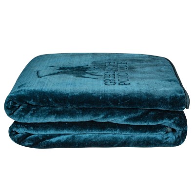 3498 Κουβέρτα Velour Υπέρδιπλη  Dark Aquamarine 220X240 Greenwich Polo Club
