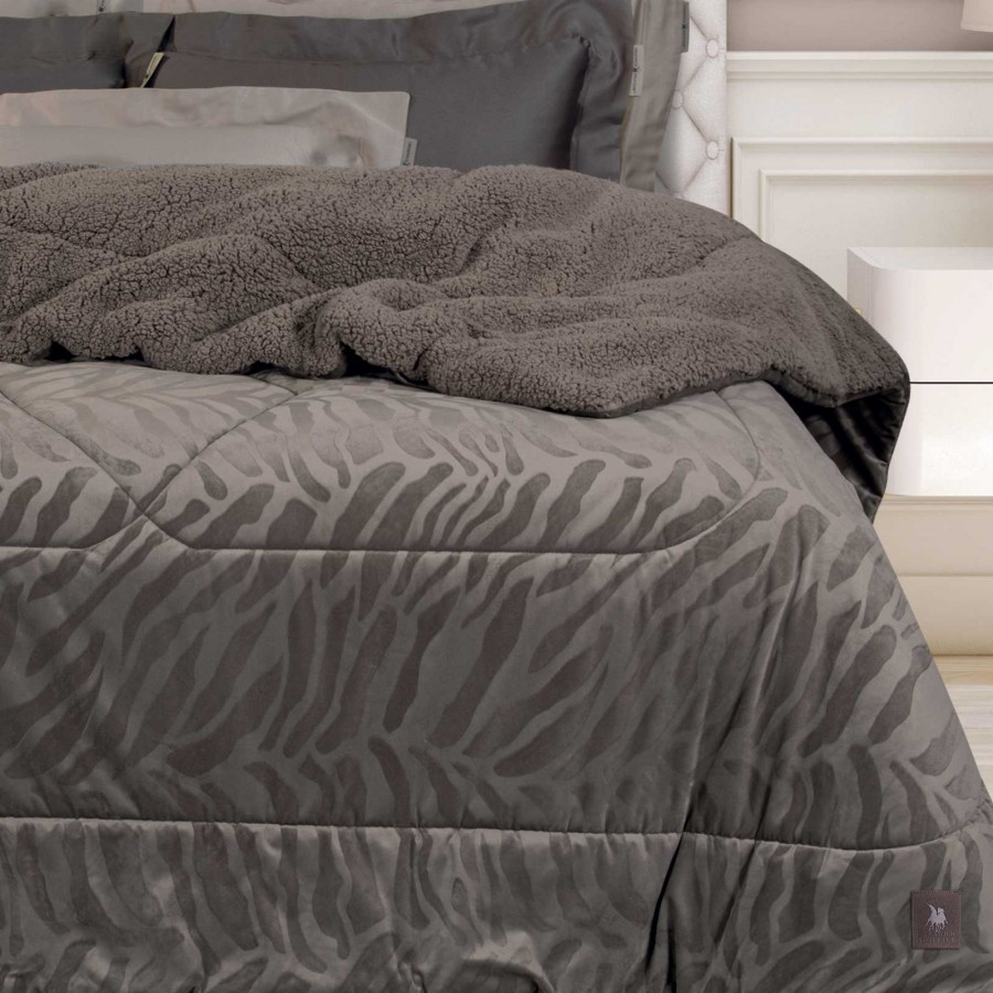 4433 Κουβερτοπάπλωμα Sherpa King Size Taupe 240X250 Greenwich Polo Club