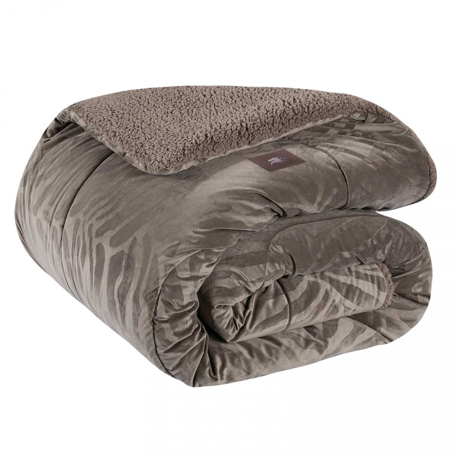 4433 Κουβερτοπάπλωμα Sherpa King Size Taupe 240X250 Greenwich Polo Club