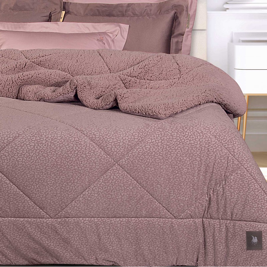 4436 Κουβερτοπάπλωμα Sherpa King Size Nude 240X250 Greenwich Polo Club