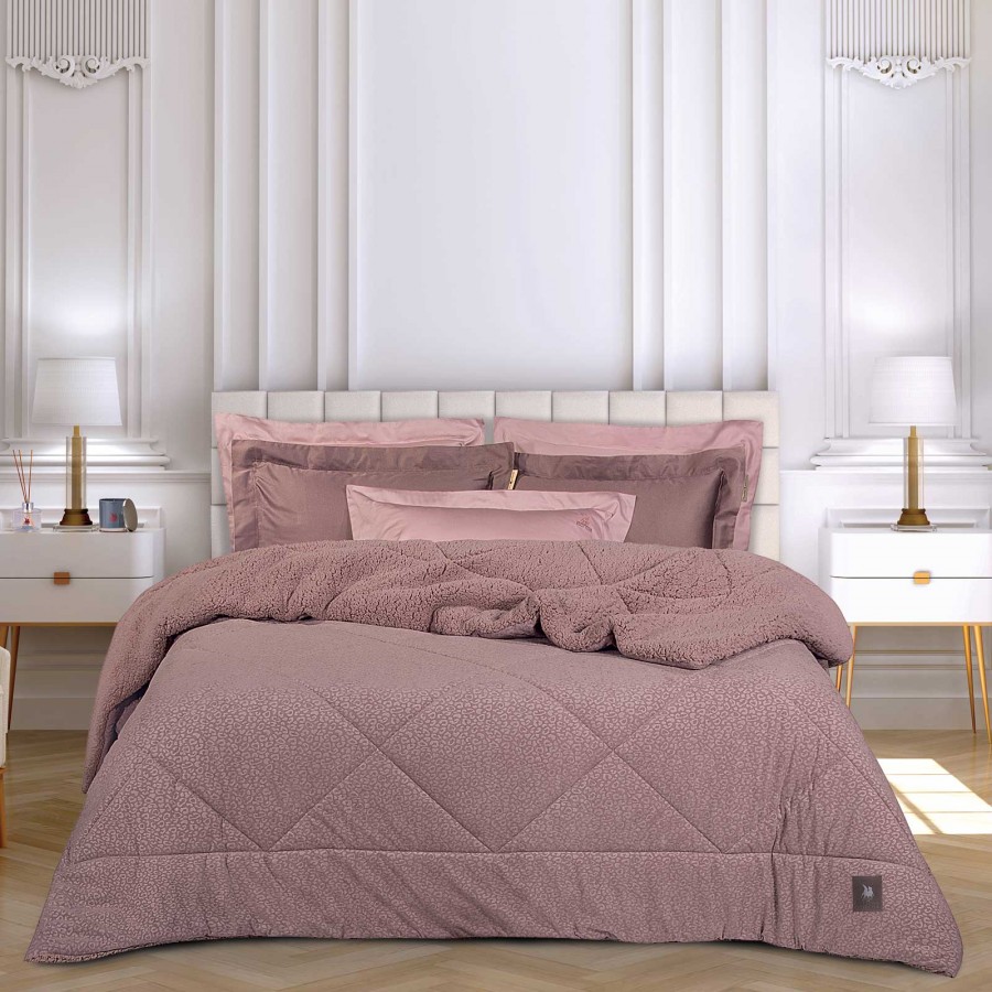 4436 Κουβερτοπάπλωμα Sherpa King Size Nude 240X250 Greenwich Polo Club