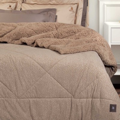 4437 Κουβερτοπάπλωμα Sherpa King Size Taupe 240X250 Greenwich Polo Club