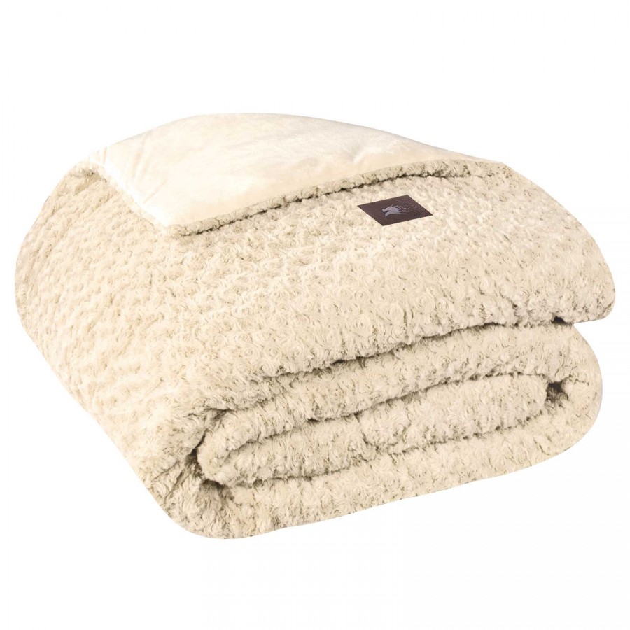 3960 Κουβερτοπάπλωμα Rabbit Faux Fur King Size Ecru 240X250 Greenwich Polo Club
