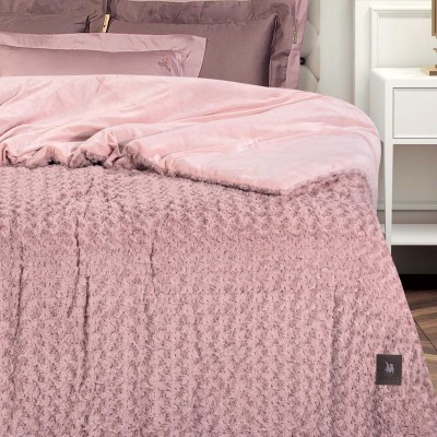 3961 Κουβερτοπάπλωμα Rabbit Faux Fur King Size Nude 240X250 Greenwich Polo Club