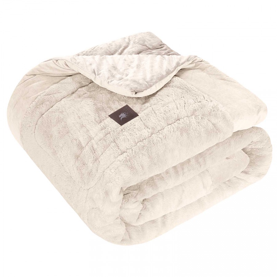 3962 Κουβερτοπάπλωμα Rabbit Faux Fur King Size Ivory 240X250 Greenwich Polo Club