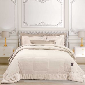 3965 Κουβερτοπάπλωμα Velvet King Size Ivory 240X250 Greenwich Polo Club