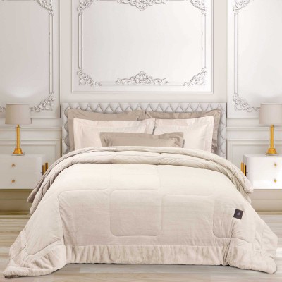 3965 Κουβερτοπάπλωμα Velvet King Size Ivory 240X250 Greenwich Polo Club