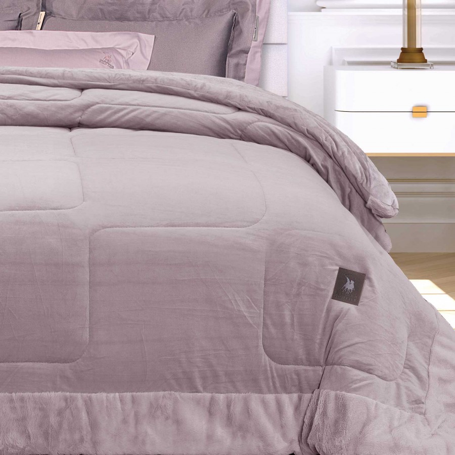 3966 Κουβερτοπάπλωμα Velvet King Size Nude 240X250 Greenwich Polo Club