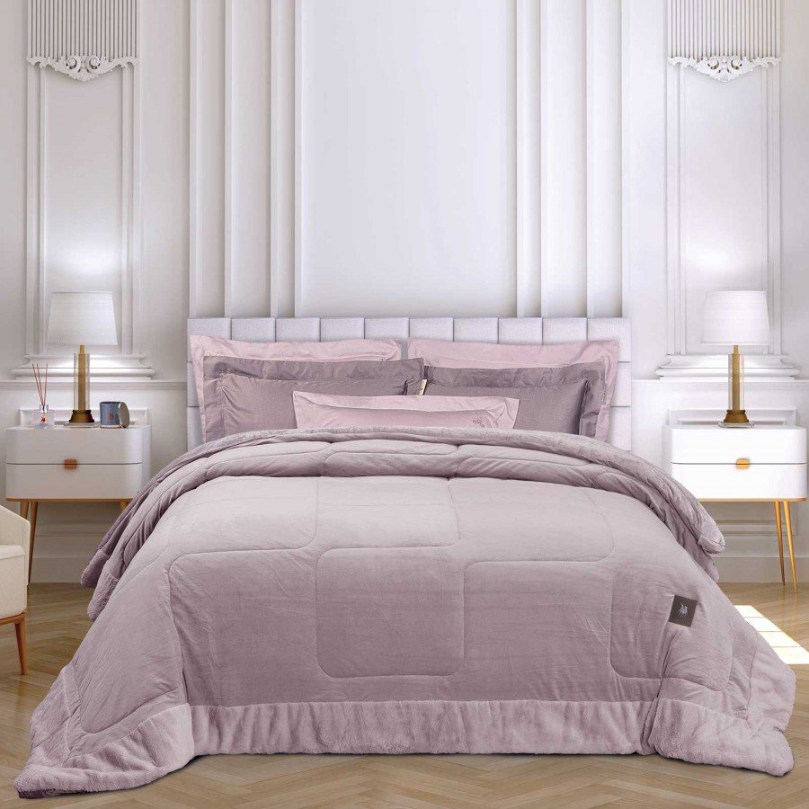 3966 Κουβερτοπάπλωμα Velvet King Size Nude 240X250 Greenwich Polo Club