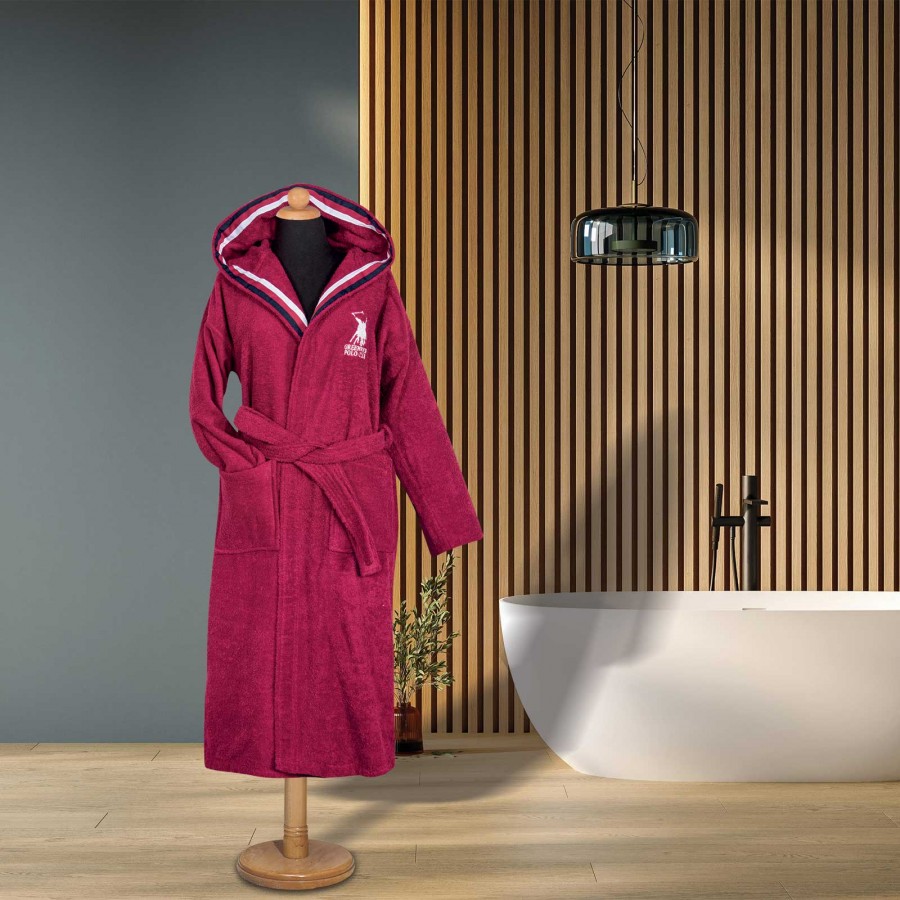 3061 Μπουρνούζι XLarge Bordeaux  Greenwich Polo Club
