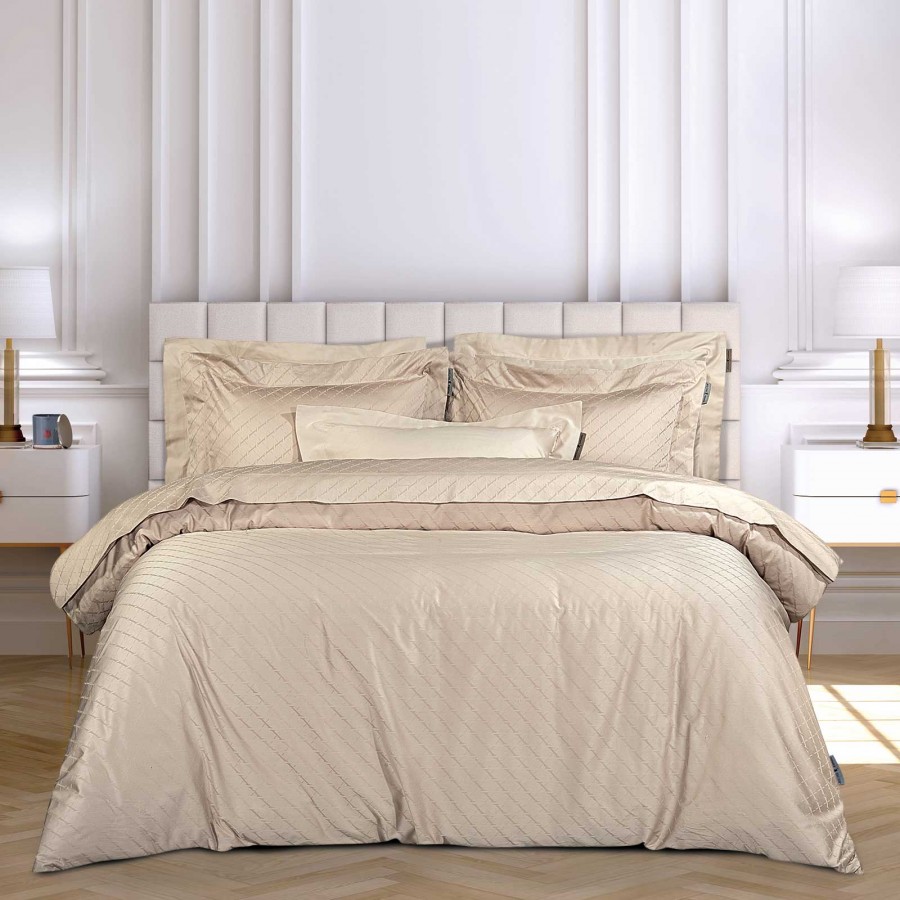 2290 Παπλωματοθήκη Σετ Υπέρδιπλη  Taupe 220X240 Greenwich Polo Club