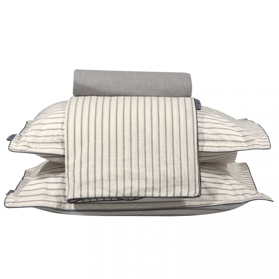 2296 Παπλωματοθήκη Σετ Υπέρδιπλη  Grey/White 220X240 Greenwich Polo Club