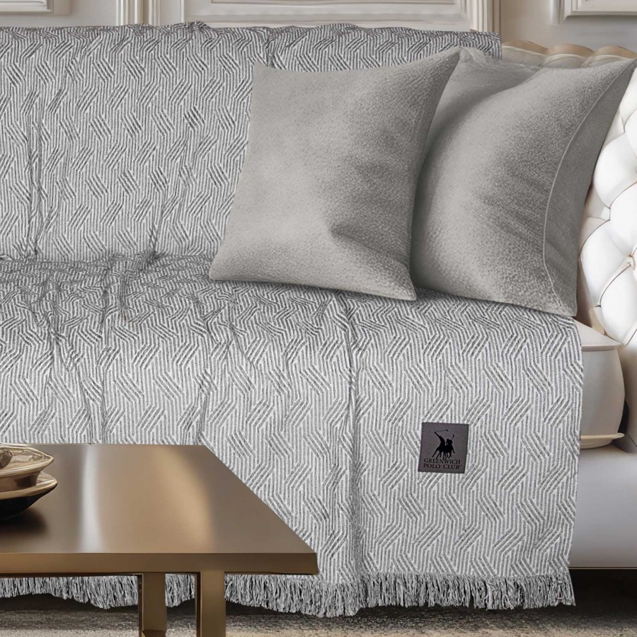 3950 Ριχτάρι Τριθέσιου Καναπέ Grey 180X300 Greenwich Polo Club