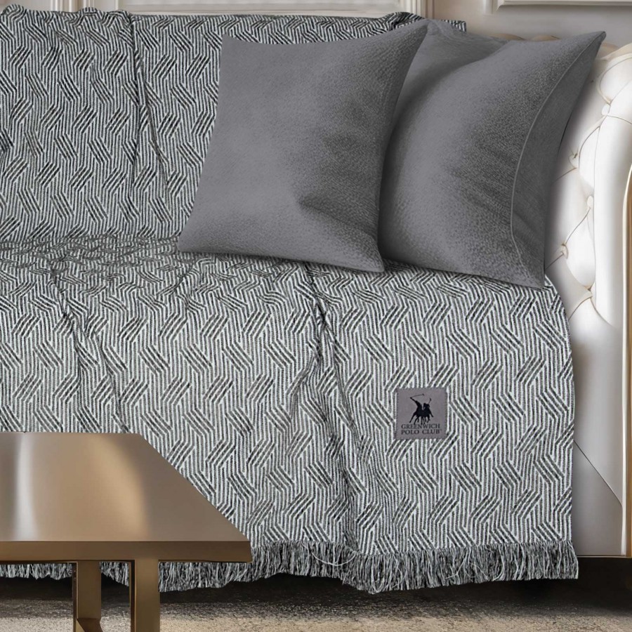 3951 Ριχτάρι Τριθέσιου Καναπέ Dark Grey 180X300 Greenwich Polo Club